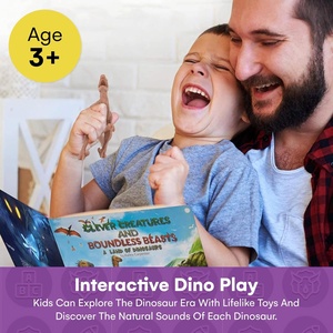 Dinosauro giocattolo Set per bambini libro sonoro con ruggiti realistici e 12 grandi figure Dino Set di gioco educativo per i più piccoli - Product Image 4