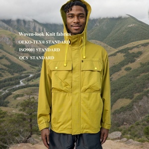 Chaquetas con Capucha para Hombre, Ecológicas, de Secado Rápido, para Senderismo al Aire Libre, Tejido Transpirable con Efecto Tejido y Cierre de Cremallera - Product Image 1