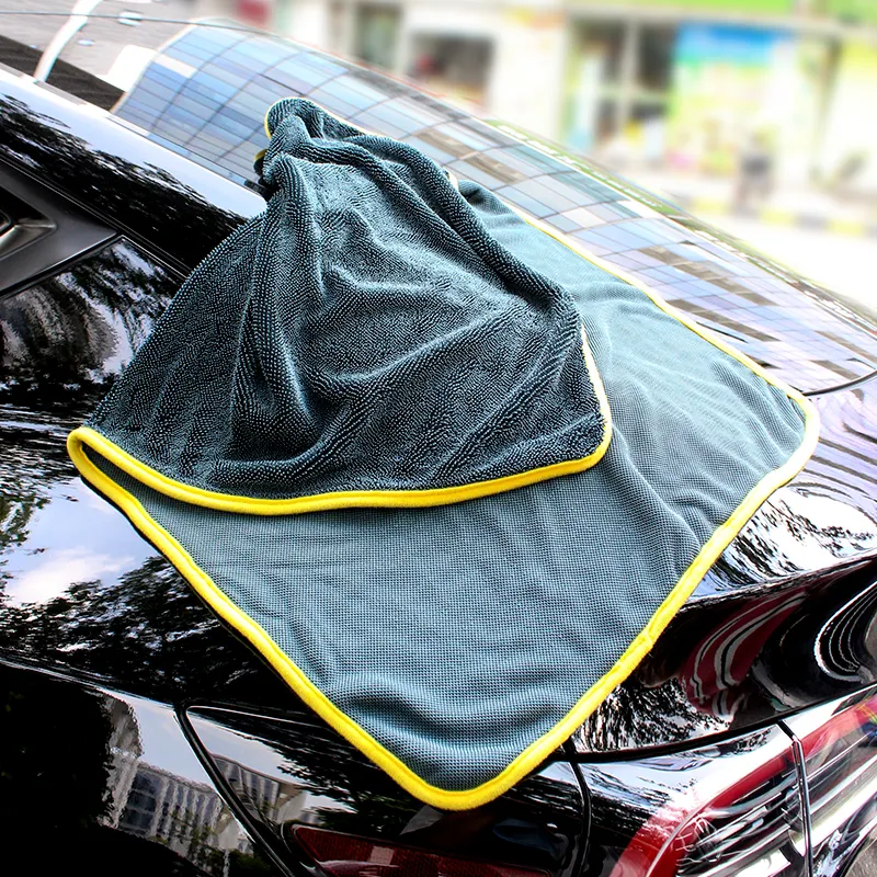 Custom Dikker Snel Droog Handdoek Auto Zorg Detaillering Microfiber Carwash Reinigingsdoek Gedraaide Handdoek