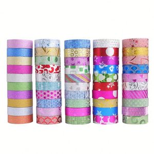 Lot de 50 Rubans Washi Colorés pour Bricolage, Décoration et Masquage – Papier Pailleté en Gros - Product Image 1