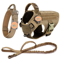 Ensemble de harnais, laisse et collier tactique de luxe pour chien, entraînement, promenade, sans traction, réglable, gilet pour animaux de compagnie pour chiens de taille moyenne à grande