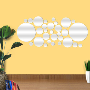 Autocollants muraux circulaires en acrylique créatifs et modernes pour la décoration de la <span class=keywords><strong>chambre</strong></span> <span class=keywords><strong>à</strong></span> <span class=keywords><strong>coucher</strong></span>, du salon et du <span class=keywords><strong>mur</strong></span> derrière la télévision, 32 pièces/ensemble - Product Image 2