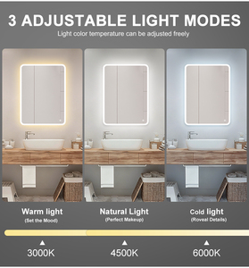 Nouvelle Lampe <span class=keywords><strong>Miroir</strong></span> Minimaliste NewThingLine, <span class=keywords><strong>Miroir</strong></span> <span class=keywords><strong>de</strong></span> <span class=keywords><strong>Salle</strong></span> <span class=keywords><strong>de</strong></span> <span class=keywords><strong>Bain</strong></span> LED 80x60cm <span class=keywords><strong>avec</strong></span> Écran Tactile, Intensité Variable, IP44, Anti-buée, Changement <span class=keywords><strong>de</strong></span> Température <span class=keywords><strong>de</strong></span> Couleur (CCT) - Product Image 3