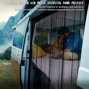 Magnetic Adsorption RV Curtains Mesh Semi Transparent Sliding <b>Door</b> Mosquito <b>Screen</b> For Car Van Rear <b>Door</b> Protection - Product Image 5