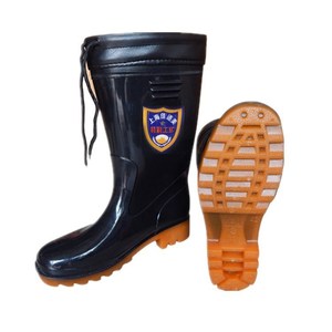 Botas de lluvia negras a media pantorrilla con suela antideslizante para trabajo y uso al aire libre - Product Image 5