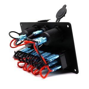 <span class=keywords><strong>5</strong></span> Gang tekne Rocker geçiş anahtarı paneli ile motor çalıştırma butonu + LED voltmetre + Anderson konektörü + çift USB Soc - Product Image 4