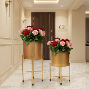 AK ชุดชาวไร่เหล็กทองเหลือง2ชิ้น, ชุดชาวไร่เหล็กสำหรับตกแต่งหรูหราสีทอง - Product Image 3