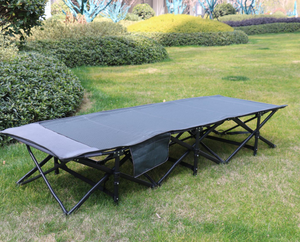 Modern Outdoor 14-Leg <b>Folding</b> <b>Bed</b> & Lounge Chair Portable 600D Oxford Fabric Stainless Steel Frame <b>Bed</b> for Camping YX-1004-1 Min - Product Image 6
