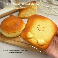 Jouet Squishy en forme de pain de dessin animé mignon, jouet anti-stress à rebond lent en forme de fausse nourriture, jouet à presser pour soulager le stress, vente en gros