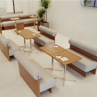Ensembles de mobilier de restaurant, tables et chaises de salle à manger pour café, boutique, restauration rapide, bar, cantine, banquette en cuir et bois, canapé