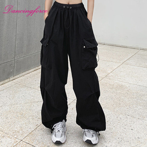 Pantaloni <span class=keywords><strong>Cargo</strong></span> Autunnali Popolari in Poliestere/Cotone Traspirante, Stile Vintage alla Moda, Larghi, Streetwear, da Palestra, con Chiusura Elastica in Vita, Modello Paracadute - Product Image 3