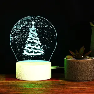 Lampe Led 3D colorée à motif d'arbre de noël, fendue et personnalisée, cadeau d'amoureux, pour la saint-valentin, soldes, nouveauté