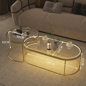 Tavolino da Tè Moderno di <span class=keywords><strong>Piccole</strong></span> <span class=keywords><strong>Dimensioni</strong></span> - Combinazione Lusso Leggero con Vetro Temperato, Contenitore Durevole ed Ecologico per <span class=keywords><strong>Soggiorno</strong></span> Familiare - Product Image 4