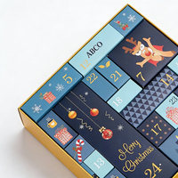 24 rejillas DIY cuenta regresiva CALENDARIO DE Adviento caja ciega ventaja UV cajas de números de cartón vacías en relieve regalo de Navidad para niños
