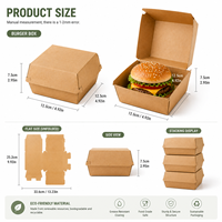 Boîte à hamburger personnalisée de haute qualité, sans PFAS, résistante à la graisse, pour l'emballage de la restauration rapide à emporter