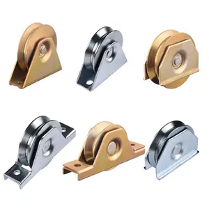 Free Sample 50mm 60mm Diameter Sliding Gate Roller Sliding Pulley U/V/Y Groove Bearing Wheels Color Zinc Track Wheel