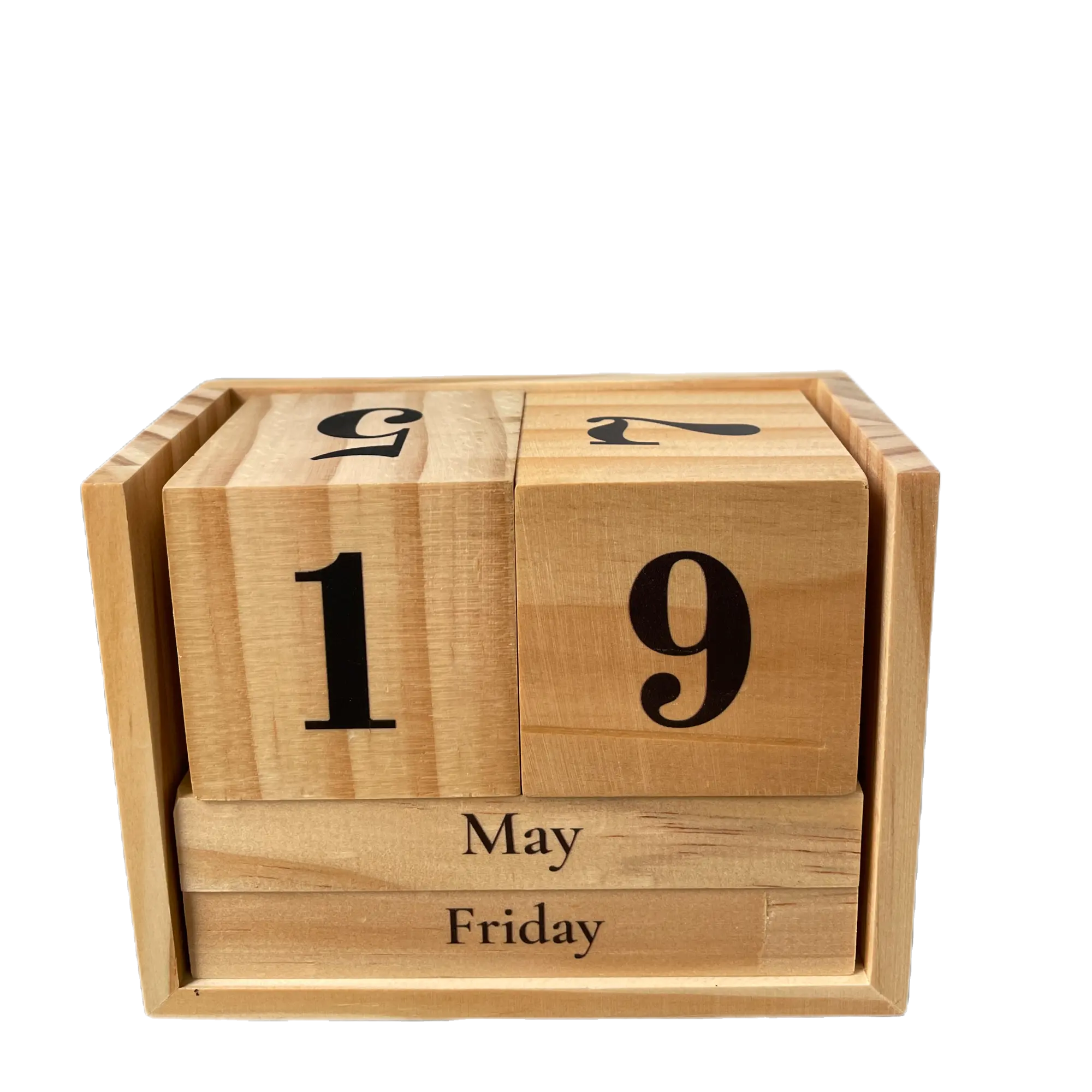 ヴィンテージ木製カレンダーDIYウッドパーペチュアルブロック月日付表示ホームオフィス装飾誕生日記念日ギフト