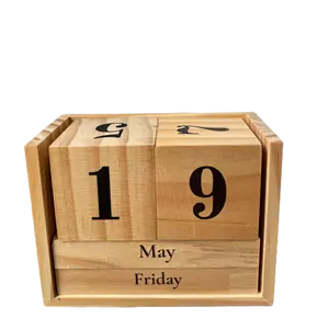 Cổ Điển Tự Làm Gỗ Perpetual Lịch Khối Sơn Hàng Tháng Ngày Hiển Thị Cho Văn Phòng Nhà Trang Trí Cho Sinh Nhật Món Quà Kỷ Niệm - Product Image 1