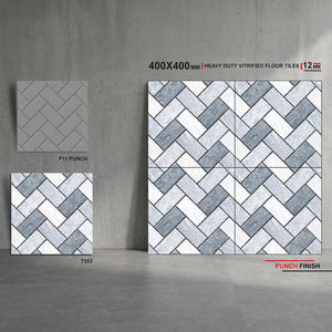 Carreaux de sol extérieurs en porcelaine émaillée Firebrick Digital 400x400mm 12mm, résistants à l'usure et imperméables, 40x40cm - Product Image 4