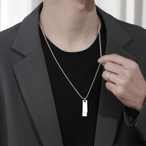 Collana con Ciondolo Personalizzato in Acciaio Inossidabile per Uomo, Incisione Laser <span class=keywords><strong>di</strong></span> Logo e Nome, Vendita all'Ingrosso - Product Image 3