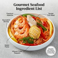 Spaghetti d'ormeau surgelés de qualité supérieure en gros, sauce tomate fromagère, poivron et maïs, repas prêt à cuisiner facilement pour restaurant
