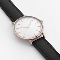 Maßgefertigte Damen-Sportuhr Roségold Legierungsgehäuse Nylon-Lederband 18mm Quarzwerk Einfache Analoge Mode Markenlogo Glas