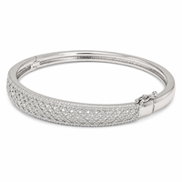 Bracelet jonc en argent 925 avec zircon pour femme, bijoux élégants empilables, accessoires de mode