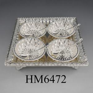 Ciotola decorativa del dado di zucchero placcata argento del metallo decorativo delle stoviglie di progettazione all'ingrosso per il matrimonio indiano del regalo di ritorno - Product Image 5