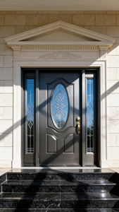 <span class=keywords><strong>Puerta</strong></span> Exterior de Fibra de Vidrio Precolgada Fangda con 2 Paneles Laterales y Textura Lisa, Puertas Dobles de <span class=keywords><strong>Entrada</strong></span> Modernas para Apartamentos - Product Image 3