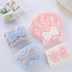 Gorro de ducha de rejilla de nube de princesa, <span class=keywords><strong>toalla</strong></span> de pelo seco en forma de lazo grueso de secado rápido superabsorbente, sin caída de pelo, pañuelo para la cabeza - Product Image 5