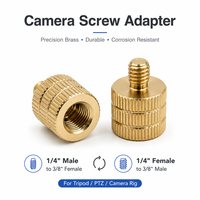 Adaptador de Latón para Cámara, Tornillo de Conversión de 1/4" Macho a 3/8" Hembra, 1/4" Hembra a 3/8" Macho, para Trípode PTZ, Piezas de Repuesto