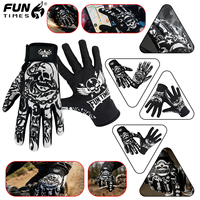 Gants à doigts entiers avec motif logo Wing FUNTIMES |   Style sombre + Montre explosive personnalisée + Accessoire de rue polyvalent et tendance.