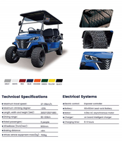 Voiturette de golf électrique chinoise Florescence 60V, 4 places, buggy de luxe tout-terrain 4x4, vitesse 30-50 km/h et autonomie 70-90 km, à vendre