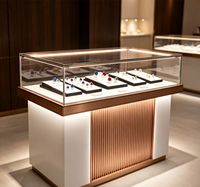 Vitrine et Meuble de Présentation de Bijoux avec Éclairage LED, Couleurs Personnalisables, Design Écologique pour Bijouteries et Centres Commerciaux