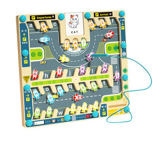 Jouet éducatif Montessori pour bébé, éco-responsable, labyrinthe de couleurs 3D, tableau d'activités, espace de stationnement, cadeau éducatif pour les garçons et les filles - Product Image 1