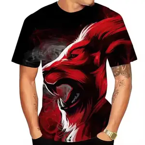 Bully T-Shirt hình ảnh sư tử in ấn người đàn ông của T-Shirt Tùy chỉnh cao cấp Vòng cổ bông T-Shirt bán buôn