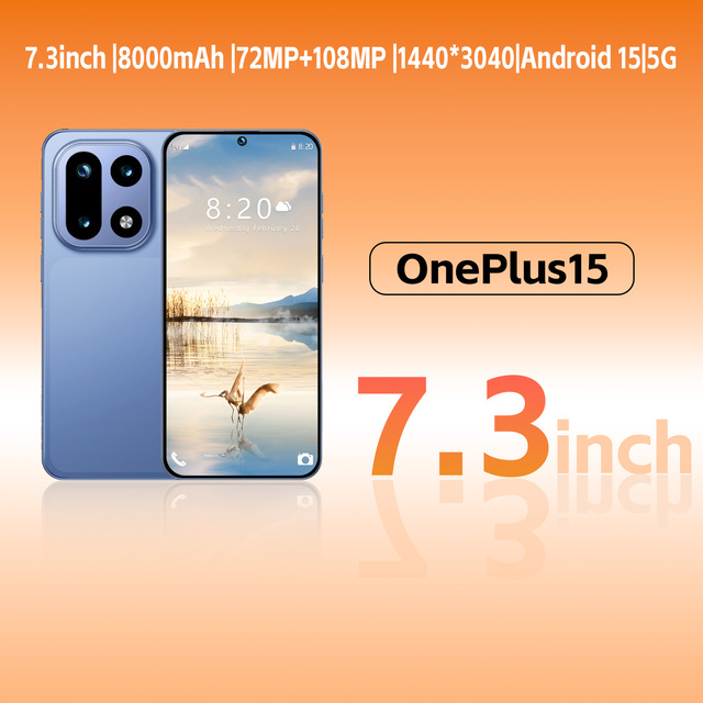 Oneplus 15 Influencer Phone 72MP+108MP Night Mode 7.3" 120Hz Screen8000mAh 16GB+1TB Global Dual SIM GPS Face ID Elderly Unlocked
