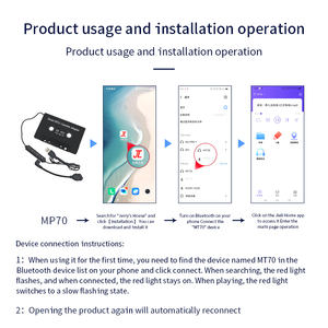 Transmisión de audio digital inalámbrica 5,0 Convertidor de cinta Reproductor de tarjetas Altavoz <span class=keywords><strong>MP3</strong></span> para automóvil - Product Image 5