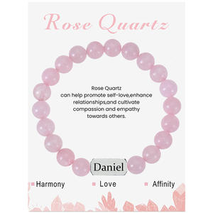 Pulsera de Acero Inoxidable Chapada en Oro con Cuentas Grabadas, Ágata y Cuarzo, <span class=keywords><strong>Nombre</strong></span> Personalizado, Joyería de Regalo Personalizada DIY - Product Image 2