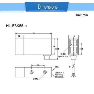 Interruptor fotoeléctrico NPN NO + NC de tipo CC, interruptor de posición de viaje de 30CM, de 30cm, de tipo NPN, de tipo CC, de 2 a 12 - Product Image 5
