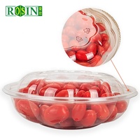 Groothandel 16 18 32 oz harde fruitsalade transparante PET pp plastic soepkom met koepelvormig deksel