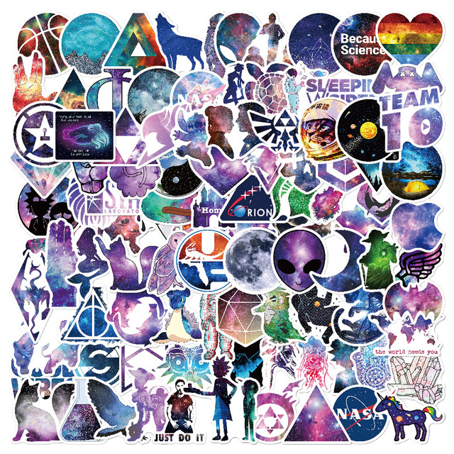 Ychon Sky Constellation Cartoon PVC Stickers Star Series Bright Stars Decals Cool Graffiti Starry Sky Galaxy Children Toy