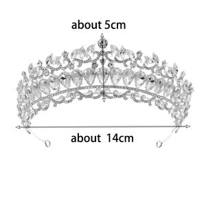 Accessoires de cheveux de mariée en cristal d'élégance rétro diamant étincelant rétro grande couronne de reconstitution historique diadèmes en <span class=keywords><strong>strass</strong></span> Para Noivas diadèmes - Product Image 6