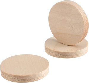 Wooden Slices 50 Pieces Natural <strong>Wood</strong> 5mm Thick Unfinished Discs Home Decor DIY Craft Materials for Photography - Product Image 4