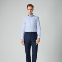 Chemises d'affaires sur mesure pour hommes, 100 % coton à fibres longues, tissu infroissable, coupe ajustée sur mesure, MOQ 1 pièce, col boutonné