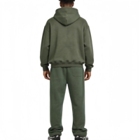 Ensemble sweat à capuche et jogging en molleton épais pour homme, coupe ample, épaules tombantes, style streetwear, survêtement vierge deux pièces