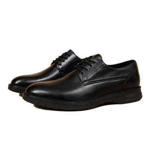 Men's Summer Leather Shoes Round Toe British Style Lightweight Breathable Black Slip-On Loafers Casual Business <b>Dress</b> Shoes - Product Image 1
