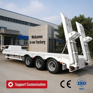 Remolque de Plataforma Baja Reforzado de 3 Ejes - Transportador de Maquinaria de Alta Capacidad de Carga con Certificación CE ISO - Product Image 1