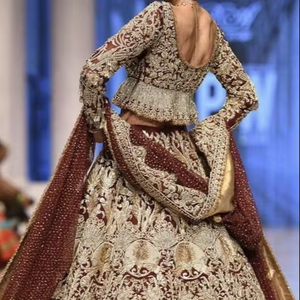 Elegante vestido de estilo indio/pakistaní ATIYA LIBAS acetato Lehenga Choli para boda con trabajo de bordado Zardozi pesado-2019 - Product Image 6