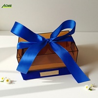 Boîte cadeau rectangulaire en acrylique transparent de luxe, imperméable, pour cadeaux et artisanat